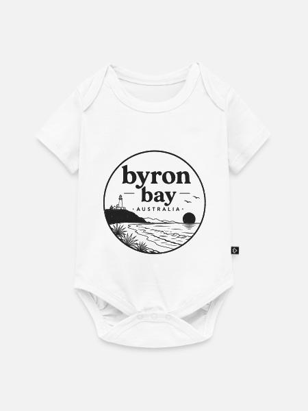 Byron Bay Küsten-Silhouette - Baby Premium Kurzarmbody - Weiß