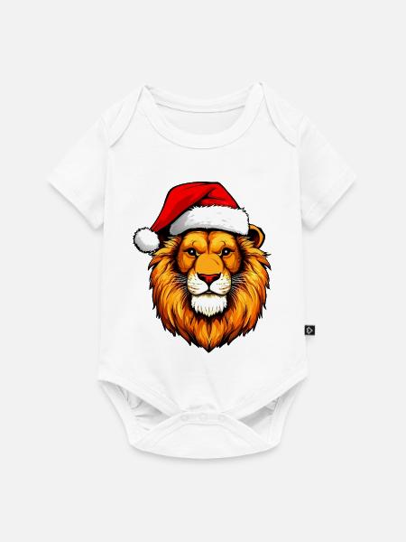 Weihnachten Löwe - Baby Premium Kurzarmbody - Weiß