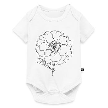 Pfingstrosenzeichnungsskizze - Baby Premium Kurzarmbody - Weiß - Vorne