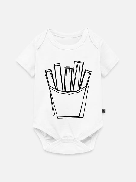 Pommes handgezeichnet - Baby Premium Kurzarmbody - Weiß