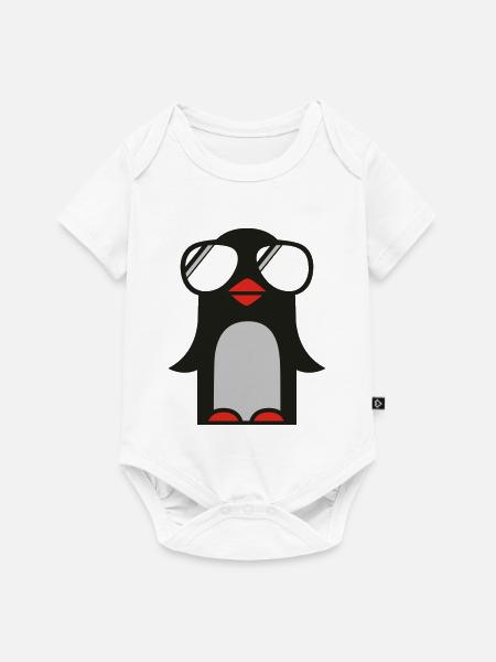 funky pinguin - Baby Premium Kurzarmbody - Weiß