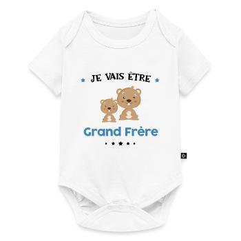 Je vais etre grand frere - cadeau - Body à manches courtes Premium Bébé - blanc - Devant