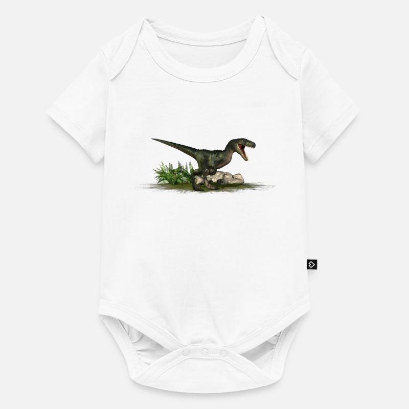 Velociraptor fleischfressender Dinosaurier Dino - Baby Premium Kurzarmbody - Weiß