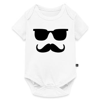 Beard Sunglasses Trend Style Gift for Men - Baby Premium short-sleeve bodysuit - white - Front