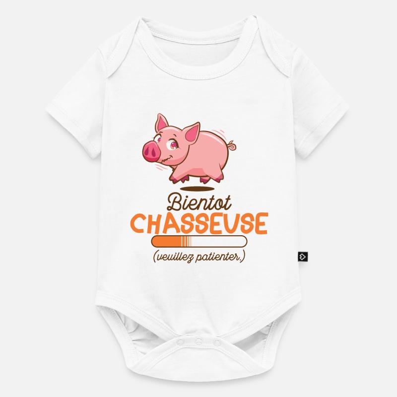 chasseur bientôt chasseuse chasseuses en cours - Body à manches courtes Premium Bébé - blanc