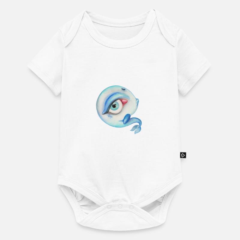 Wise Baleine - Body à manches courtes Premium Bébé - blanc