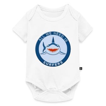 Requin surf - Body à manches courtes Premium Bébé - blanc - Devant