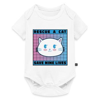 Rescue A Cat Save Nine Lives Cat Owner Animals Kit - Baby Premium Kurzarmbody - Weiß - Vorne