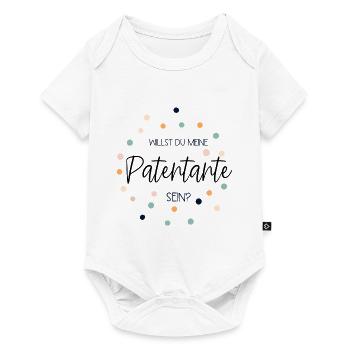 Willst du meine Patentante sein? Taufpatin - Baby Premium Kurzarmbody - Weiß - Vorne