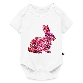 Lapin Lapin de Pâques rose idée cadeau - Body à manches courtes Premium Bébé - blanc - Devant