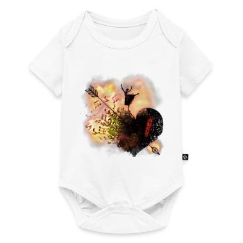 Music Heart Arrow Art Design - Baby Premium short-sleeve bodysuit - white - Front