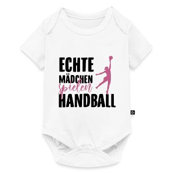 Handball Mädchen Frauen Handballer Geschenkideen - Baby Premium Kurzarmbody - Weiß - Vorne