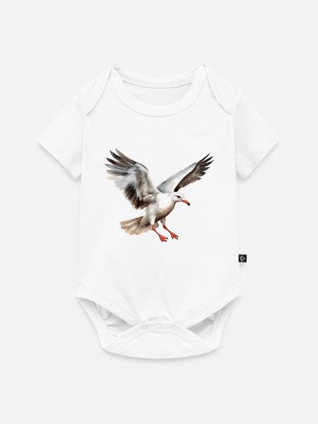 Möwe - Baby Premium Kurzarmbody - Weiß