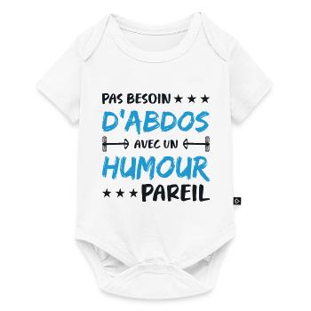 No need for abs with such a humorous body - Baby Premium short-sleeve bodysuit - white - Front