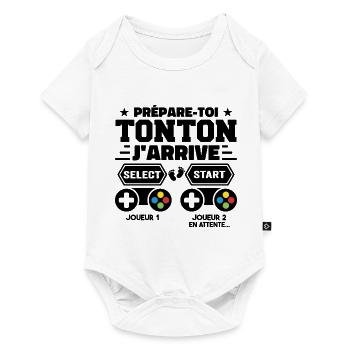 Prépare-toi Tonton J'arrive - Annonce Grossesse - Body à manches courtes Premium Bébé - blanc - Devant
