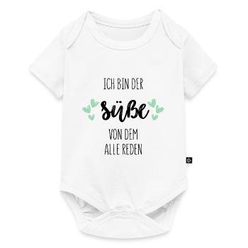 Ich bin der Süße von dem alle reden | Baby Shirt - Baby Premium Kurzarmbody - Weiß - Vorne