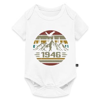 Né en 1946 Original Retro 1946 Cadeau Anniversaire - Body à manches courtes Premium Bébé - blanc - Devant