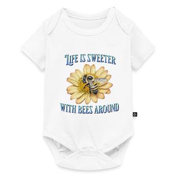 Life is sweeter with bees around - Baby Premium short-sleeve bodysuit - white - Front