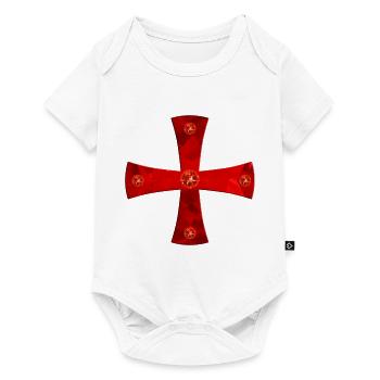 Croix de Chevalier Templier avec des gemmes - Body à manches courtes Premium Bébé - blanc - Devant