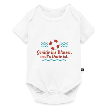 Genitiv ins Wasser - Baby Premium Kurzarmbody - Weiß - Vorne