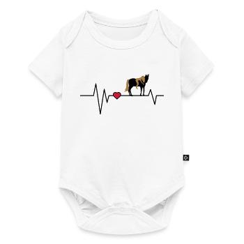 Cavalier de cheval de coeur - Body à manches courtes Premium Bébé - blanc - Devant