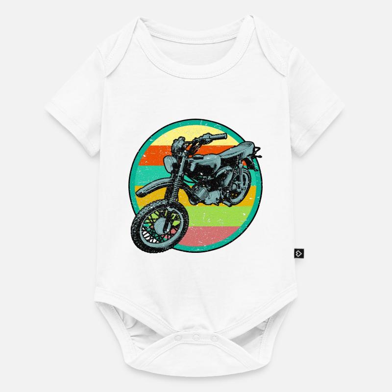 Patch de relief rétro pour cyclomoteur 3D look usé - Body à manches courtes Premium Bébé - blanc