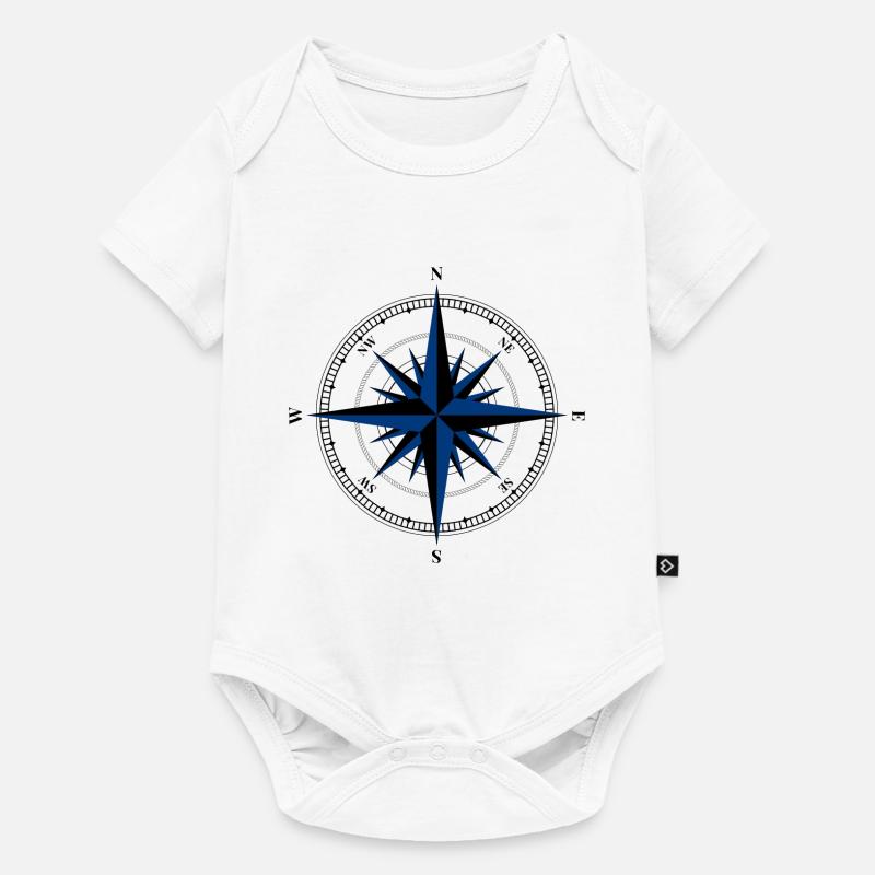 T-SHIRT A VENTO DELLA BUSSOLA - Body Premium a maniche corte per neonati - bianco