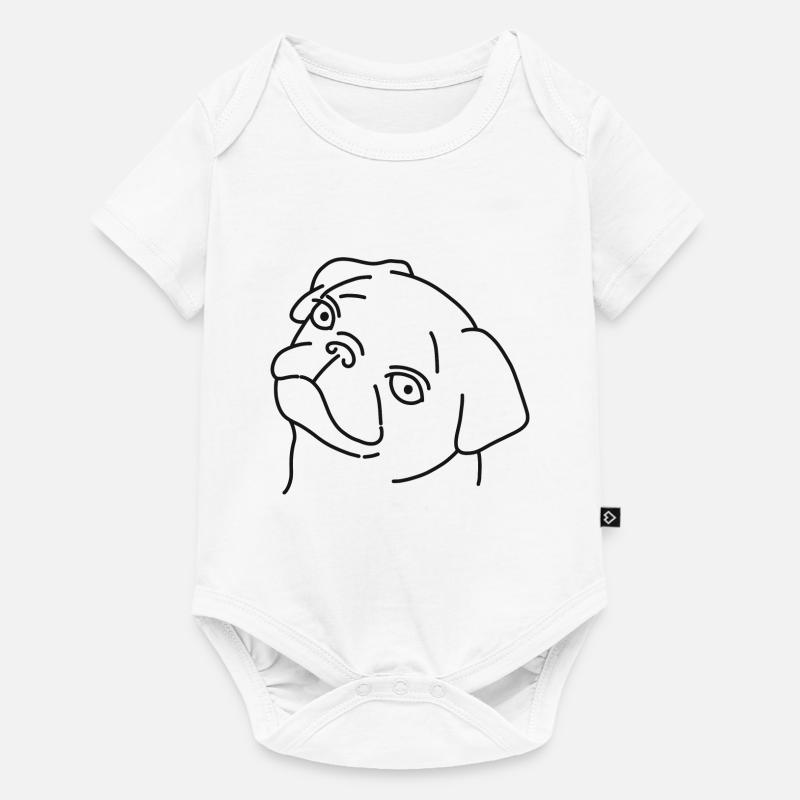 Mops - Baby Premium Kurzarmbody - Weiß