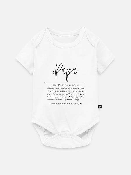 Papa ist der Beste - Geschenk Idee Papa - Baby Premium Kurzarmbody - Weiß