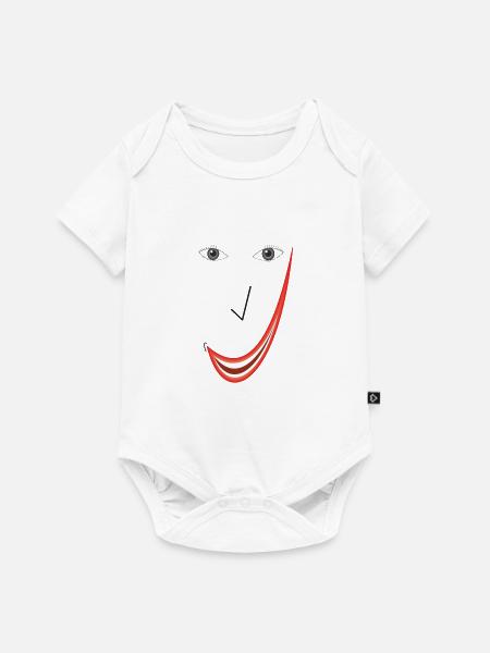Feines Lächeln B02. - Baby Premium Kurzarmbody - Weiß