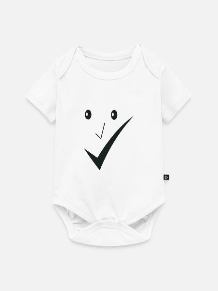 Feines Lächeln - Feines Gesicht D01. - Baby Premium Kurzarmbody - Weiß