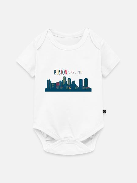 Boston Skyline - Baby Premium Kurzarmbody - Weiß
