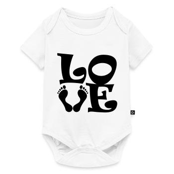 Barfuss Love Trekking randonnée couleur design sélectionnable - Body à manches courtes Premium Bébé - blanc - Devant