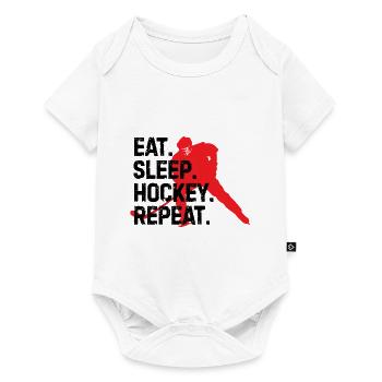 Eat Sleep Repeat Hockey Gift - Baby Premium short-sleeve bodysuit - white - Front