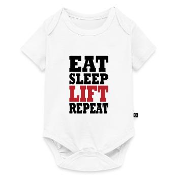 Eat Sleep Repeat Lift Gift - Baby Premium short-sleeve bodysuit - white - Front