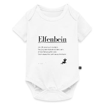 Elfenbein - schwarze Schrift - Baby Premium Kurzarmbody - Weiß - Vorne