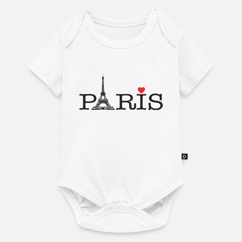 Paris Amour - Body à manches courtes Premium Bébé - blanc