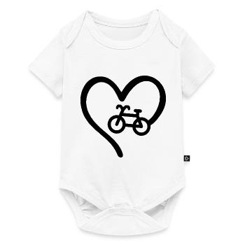 Vélo Coeur Cycliste Amour - Body à manches courtes Premium Bébé - blanc - Devant