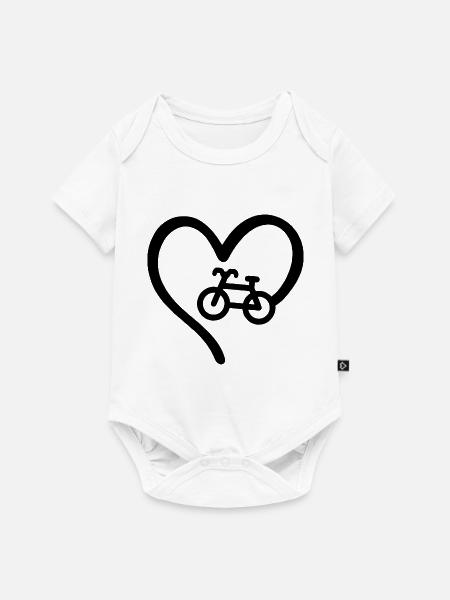 Fahrrad Herz Fahrradfahrer Liebe - Baby Premium Kurzarmbody - Weiß