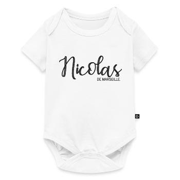 Nicolas de Marseille Gift T shirt nicolas - Baby Premium short-sleeve bodysuit - white - Front
