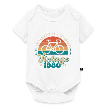 1980 Anniversaire velo cycliste Né en 1980 - Body à manches courtes Premium Bébé - blanc - Devant