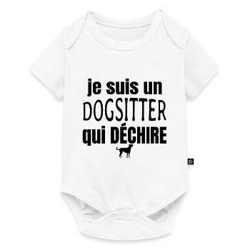 dogsitter qui déchire - Body à manches courtes Premium Bébé - blanc - Devant