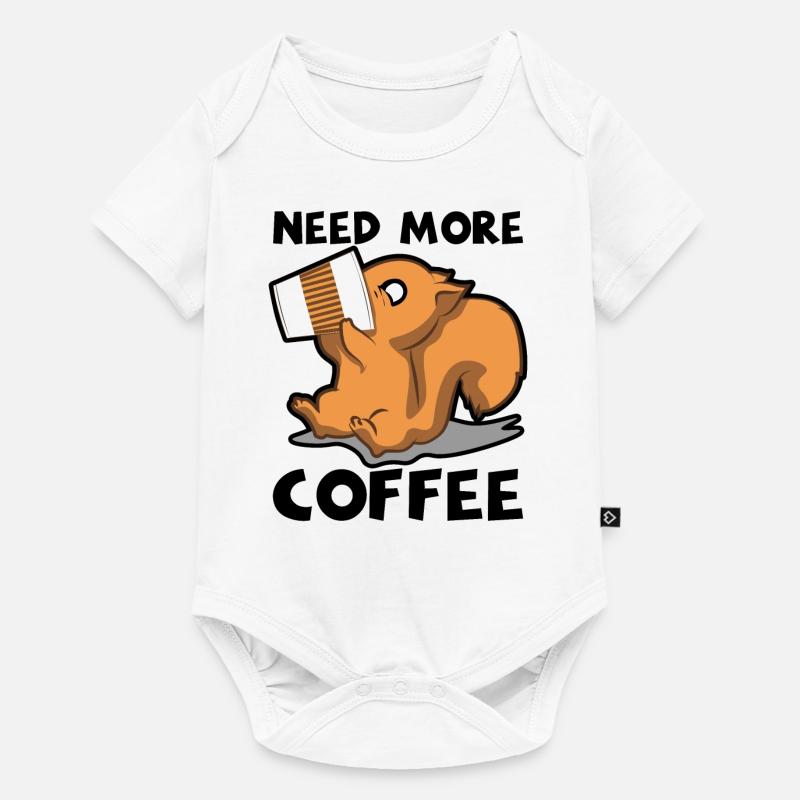 Café, Chipmunk, Fatigué, Lundi, Humour de bureau - Body à manches courtes Premium Bébé - blanc