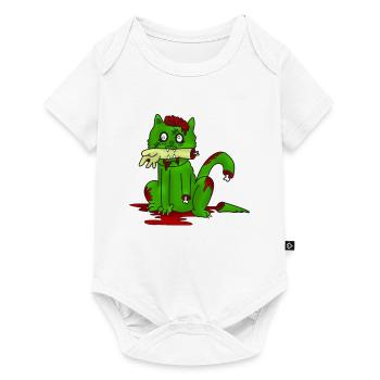 Zombie, cat, halloween, bone, gift idea - Baby Premium short-sleeve bodysuit - white - Front