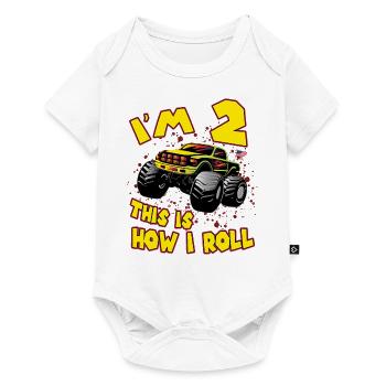 Monster truck 2 ans cadeau enfants maman papa - Body à manches courtes Premium Bébé - blanc - Devant