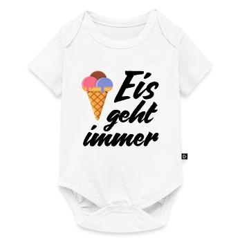 Eis geht immer Eiscreme lustig Spruch Sommer Ice - Baby Premium Kurzarmbody - Weiß - Vorne