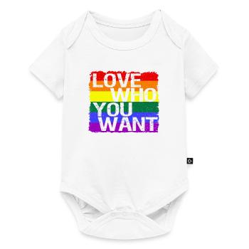 Aime qui tu veux flag LGBT LGBTQ Shirt Gay - Body à manches courtes Premium Bébé - blanc - Devant