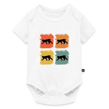 lynx animal sauvage animal Retro Pop Art idée cadeau - Body à manches courtes Premium Bébé - blanc - Devant
