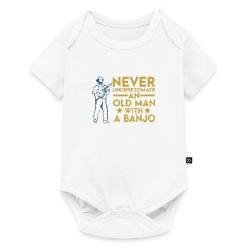 Ne sous-estimez jamais un banjo de vieil homme - Body à manches courtes Premium Bébé - blanc - Devant