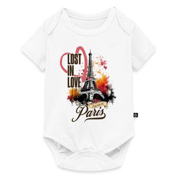 Paris Tour Eiffel France City Skyline Art - Body à manches courtes Premium Bébé - blanc - Devant